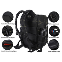 Sac à dos tactique Trailpop en toile Oxford haute densité résistante à l'eau, équipement de patrouille, 45L, noir camouflage