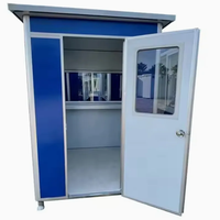 Poste de Garde Extérieur en Métal Sûr, Conteneur Préfabriqué Portable Temporaire, Cabine de Garde Mobile, Kiosque d'Information, Salle de Travail