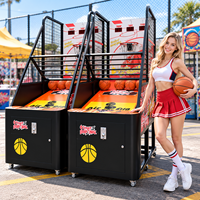 Machine de jeu d'arcade de basket-ball pliable à fort potentiel de profit, jeu de tir de basket-ball, machine d'arcade de basket-ball mobile pour camion mobile