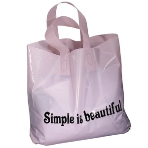 Hot Sale Promotional Custom Printed PE Plastic Clothing Bags with Die Cut Handle for Supermarket & Exhibition Use