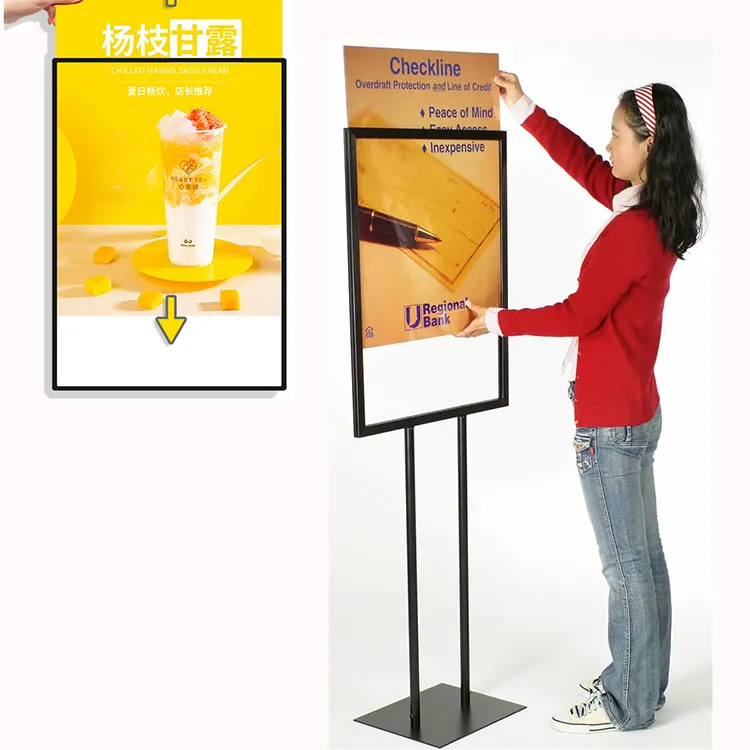 Glass drawing ultra-thin light box luminous billboard wall-mounted elevator poster catering milk tea shop menu display board