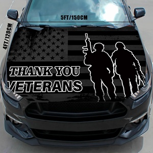 Venta al por mayor Día DE LOS Veteranos 120*150cm resistente al desgaste bandera del capó del motor del coche decoración duradera del coche de vacaciones - Product Image 3