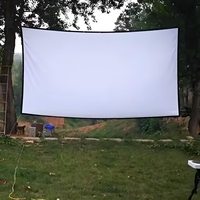 Écran de projection de cinéma pliable perforé pour camping en plein air, 133 pouces, 16:9, portable, pour projection en plein air, style rétro