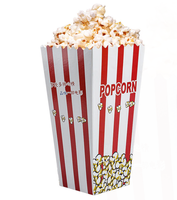 Boîte à popcorn carrée en matériaux recyclés, boîte à frites, emballage alimentaire jetable en carton imprimé quadricolore pour plats à emporter