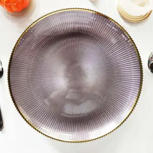 new design hot sales chargers for dinner plates lavender color