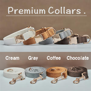 Grosir kalung hewan peliharaan beludru kustom kerah Premium Laser dapat diukir kerah anjing kucing logam - Product Image 5