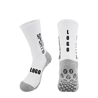 Chaussettes de sport antidérapantes pour le football, mi-mollet, absorbant la transpiration, résistantes, durables, antidérapantes, chaussettes pour hommes, chaussettes de course en caoutchouc à pois pour l'extérieur