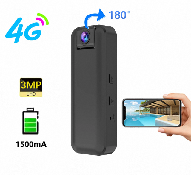 O-KAM Mini 4G Body Worn Camera 1080P HD 3MP Night Vision CMOS Sensor SD Card Storage Waterproof Wearable Pocket Camera
