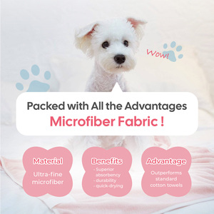 Serviette de toilettage pour animaux de compagnie HEDYS GROOMING - Serviette en microfibre absorbante à séchage rapide pour chiens, tissu de toilettage doux et respectueux de la peau, 0,18 kg - Product Image 4