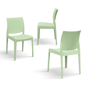 Ensemble de 4 chaises Alberto en polypropylène vert pastel pour intérieur et extérieur - Product Image 2
