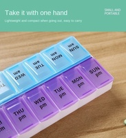Boîte à pilules portable en plastique pour 7 jours, coupe-comprimés intégré, organiseur de rangement pour médicaments