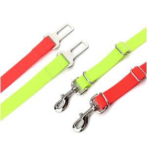 Pilihan warna kustom tali kursi anjing peliharaan keselamatan mobil Universal gesper paduan seng anyaman nilon cerah - Product Image 5