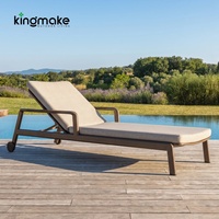 Chaise longue de piscine réglable haut de gamme avec accoudoirs, lit de soleil de luxe pour piscine, chaise longue moderne imperméable pour hôtel et plage