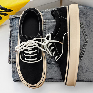 <span class=keywords><strong>Zapatillas</strong></span> Bajas de Gamuza Marrón Oscuro con Raya Blanca en Contraste, Suela de Plataforma Gruesa Tipo Waffle, con Cordones, Estilo Retro Casual para Hombre - Product Image 3
