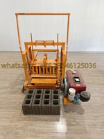 Moteur diesel manuel 2-45 4-45 mobile machine de fabrication de blocs de briques en ciment creux machine de fabrication de blocs de ponte machine de briques