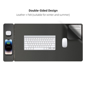 Không trơn cảm thấy <span class=keywords><strong>PU</strong></span> da hai lớp không dây sạc bàn <span class=keywords><strong>Mat</strong></span> 15W không thấm nước có thể tháo rời Bảng điều khiển từ tính bàn phím lớn chuột Pad - Product Image 4