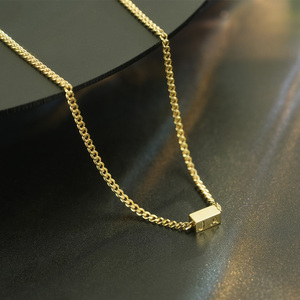 Collar de Cadena Cubana de Oro Amarillo Sólido de 9k y 14k Personalizado, 4MM 6MM 8MM, Collar Unisex Antidesvanecimiento para Mujeres y Hombres - Product Image 1