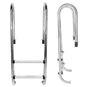 Pasamanos de 2 escalones para nadar al aire libre, escalera de marco de piscina de acero inoxidable, escalones, tobogán de piscina enterrado, escalera de piscina con Barrie - Product Image 2