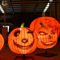 Lanterne de citrouille géante LFS-62-Scary Jack-o '-lantern avec éclairage LED pour parc d'attractions Halloween