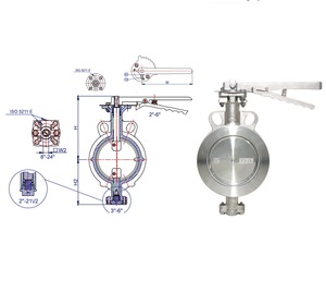 Vanne papillon en fonte FC, fonte ductile FCD, à bride, ANSI B16.10, ANSI150, LB 300LB, JIS B2002, JIS10K, 20K, EN1092-1, PN16, PN40 - Product Image 2