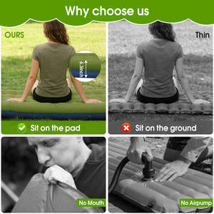 Colchoneta <span class=keywords><strong>Inflable</strong></span> Ultraligera Impermeable, Colchón Portátil con Almohada para Acampar, Hacer Senderismo y Excursionismo al Aire Libre - Product Image 6
