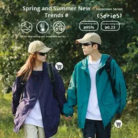 Vestes unisexes style montagne UPF50+ antibactériennes résistantes à l'eau en Spandex/Nylon pour sports de plein air à manches longues