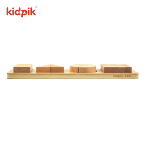 Trẻ em bằng gỗ Montessori Đồ chơi giáo dục soi sáng hình dạng khối xây dựng bộ cắt dán nhận thức bé Toddler hình bisect - Product Image 4