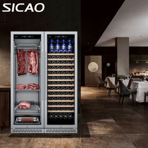 SICAO <strong>Luxury</strong> 760L Double Dry Ager Aging Cabinet and Beverage Wine Cooler Fridge Cabinet <strong>Refrigerator</strong> Cellar Combination for Home - Product Image 4