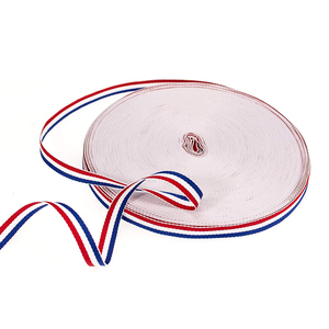 Cinta de <span class=keywords><strong>Grosgrain</strong></span> de Doble Cara con Tejido Twill de 3/8 Pulgadas, 5mm, 8mm, 10mm, 100% Poliéster, Ecológica, Rayas Rojas, Blancas y Verdes, 50 Metros por Rollo - Product Image 5