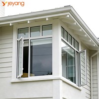 Ventanas Abatibles de Aluminio Blancas JY, Estilo Francés Americano, Ventanas Abatibles de Aleación de Aluminio de Tamaño Personalizado para el Hogar