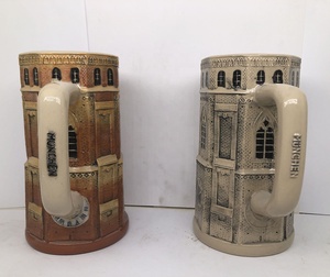 Jarra de Cerveza Alemana de 1 Litro, Cerámica de Múnich con Relieve Decorativo, Jarra de Cerveza Alemana - Product Image 3