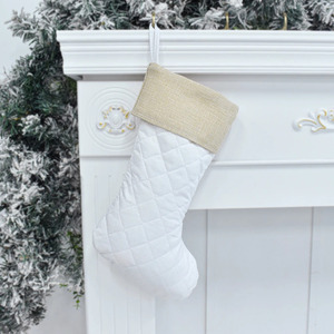 <span class=keywords><strong>Chaussette</strong></span> <span class=keywords><strong>de</strong></span> Noël au design rustique pour personnalisation, <span class=keywords><strong>en</strong></span> <span class=keywords><strong>toile</strong></span> <span class=keywords><strong>de</strong></span> <span class=keywords><strong>jute</strong></span> naturelle, matelassée ivoire crème, chaussettes blanches - Product Image 6