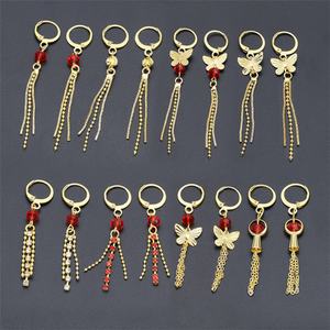 Boucles d'oreilles pendantes papillon en zircon cubique plaqué or 24 carats, design tendance à prix bas, fourniture directe Jxx - Product Image 1