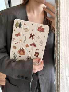 ภาพประกอบเห็ดกระรอกฤดูใบไม้ร่วงฤดูหนาวสำหรับเคสไอแพดโปรแบบแบน มินิ 6 โปร/แอร์ 3 รุ่นที่ 10 (10.9 นิ้ว) แอร์ 5 - Product Image 1