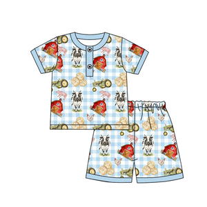 Preventa MOQ 5, Ropa Infantil de Verano con Estampado de Animales de Granja, Moda Infantil al por Mayor, Ropa de Boutique para Hermanos, Precio de Fábrica - Product Image 2