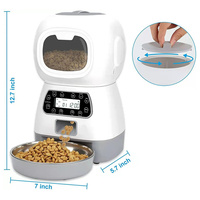 Distributeur automatique de nourriture pour animaux de compagnie intelligent de 3,5 L, distributeur automatique de nourriture pour chats avec Wi-Fi, bol en acier inoxydable, enregistrement de la minuterie, alimentation des animaux de compagnie