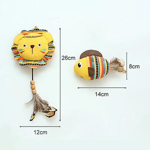 Nouveauté Peluche design moderne pour chat, animal en peluche avec plumes, série Jungle, jouet interactif et de mouvement, fournitures pour animaux de compagnie - Product Image 4
