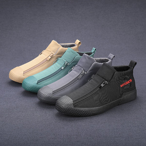 Nouvelles chaussures décontractées pour hommes, mi-mollet, style tendance, avec double fermeture éclair, antidérapantes, légères, massantes et polyvalentes pour l'extérieur - Product Image 5