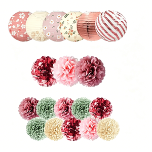 Ensemble <span class=keywords><strong>de</strong></span> lanternes en <span class=keywords><strong>papier</strong></span> <span class=keywords><strong>de</strong></span> racine <span class=keywords><strong>de</strong></span> lotus rose pour la décoration <span class=keywords><strong>de</strong></span> Noël/Saint-Valentin, vente en gros - Product Image 2