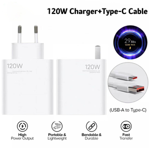 低价批发33W 67W 120小米充电器欧盟美国英国快速充电1M 6A <span class=keywords><strong>C</strong></span>型电缆120W充电器适配器 - Product Image 6