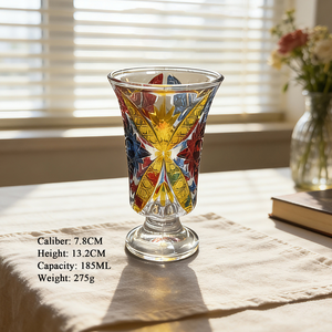 Vaso de Whisky de Cristal Edo Kiriko Tallado a Mano con Recubrimiento de Color, Estilo Japonés Vintage para Whisky, Bourbon, Bar en Casa - Product Image 6