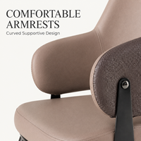 Fauteuil de salle à manger rembourré en gros avec dossier ouvert, panneaux texturés tissés, assise rembourrée et structure en X pour hôtels et restaurants