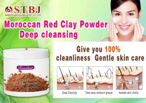 ROUSHUN-Polvo para mascarilla Facial de piel sensible, polvo de arcilla roja marroquí, cristal puro, tamaño de muestra, limpieza profunda - Product Image 3