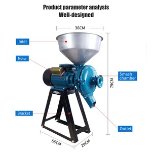 Vente en gros, grain, maïs, poudre de maïs, électrique, farine de blé, broyage de maïs, broyeur, machine à farine