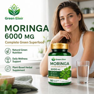 Élixir Vert <span class=keywords><strong>Moringa</strong></span> 180 Capsules - Sans OGM, Sans Gluten, Compléments Antioxydants 1-2 par Jour pour Adultes (à l'exception des Femmes Enceintes) - Product Image 2