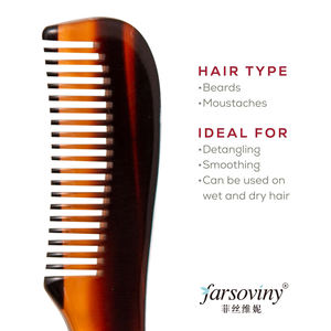 Cellulosa AcetateFine dente barba e baffi Mini tasca pettorina dimensioni per la cura dei peli facciali e la cura della barba - Product Image 6