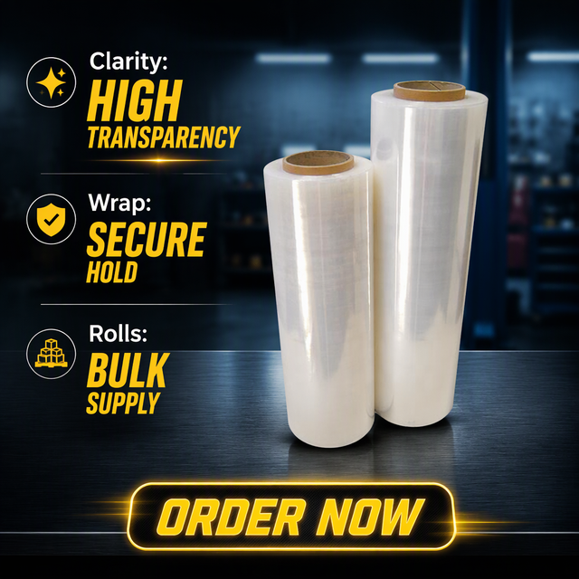 Transparent LLDPE Stretch Film Cast Wrap Roll 50 cm X 300 m Soft Smooth Moisture Proof  Logistics Pallet Packaging Plastic Film