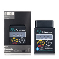 Escáner de Diagnóstico OBD2 Universal para Automóvil ELM327 Bluetooth V1.5 con Chip PIC18F25K80 V02H2D, Negro, 9V-16V
