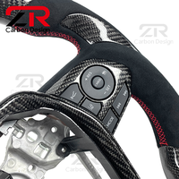 Volant sport en cuir suédé personnalisé avec fibres de carbone sergéées et LED pour Toyota Camry SE TRD RAV4 Corolla LE XEI Avalon