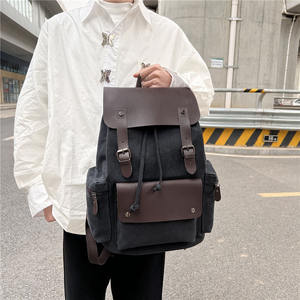 Custom 2025 Vintage Large Travel Bag Thick Canvas Drawstring School <b>Backpack</b> <b>Waterproof</b> Anti-theft Laptop <b>Backpacks</b> - Product Image 6